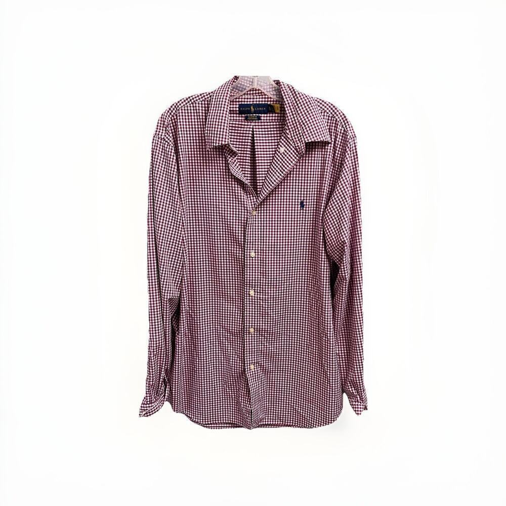 Ralph Lauren Mens Size XL Classic Fit Performance Stretch Button Down Checkered